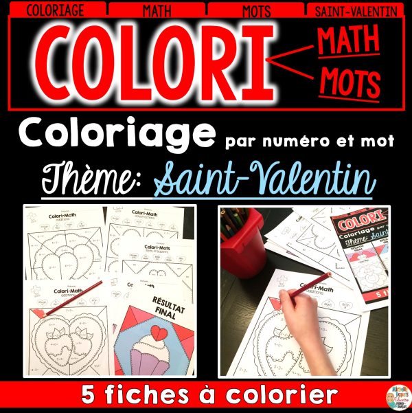 COLORIAGE MOTS ET MATH SAINT-VALENTIN