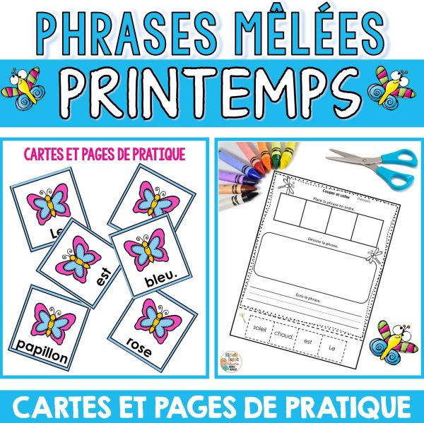 Phrases mêlées - thème du printemps