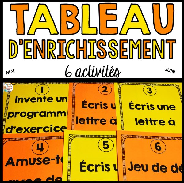 Tableau d'enrichissement - mai et juin