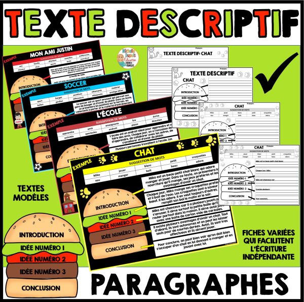 Texte descriptif - Paragraphes - Écriture