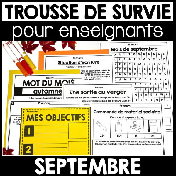 Trousse de survie - Septembre - Rentrée scolaire