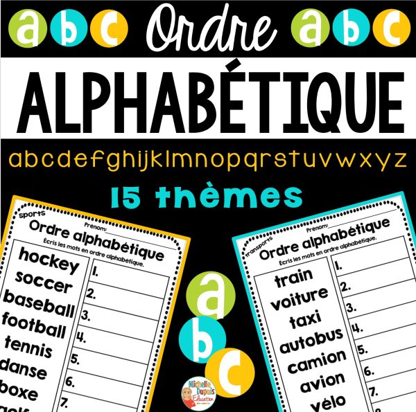 Ordre alphabétique - 15 thèmes