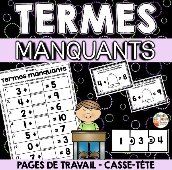 Termes manquants - Nombres jusqu'à 20