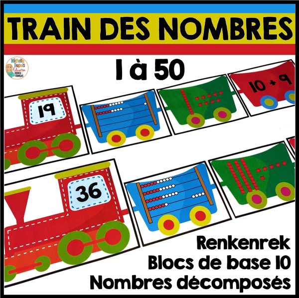 Trains de nombres - Nombres 1 à 50