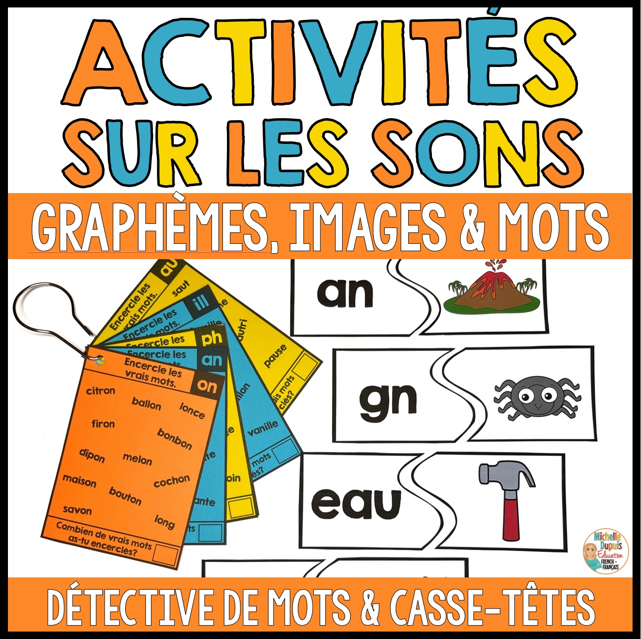 Activités sur les sons: Détective de mots & Casse-têtes French Reading & Phonics