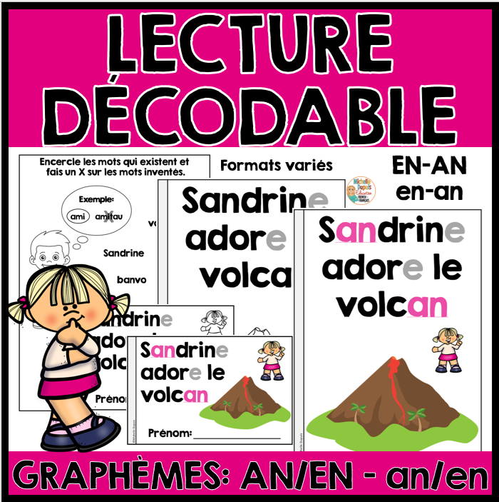 Lecture décodable Graphèmes AN/EN French Phonics Book Decodable Readers Son AN