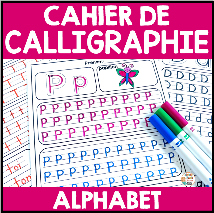Cahier de calligraphie - Écriture de l'alphabet