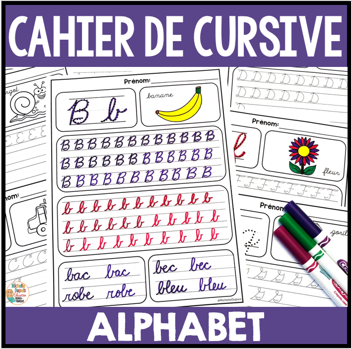 Cahier de cursive - Écriture de l'alphabet