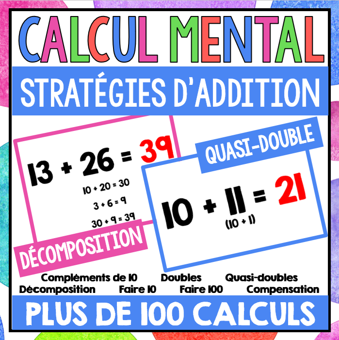 Calcul mental en math - Stratégies pour additionner