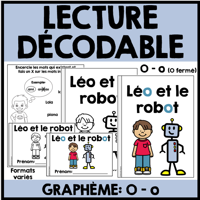 Lecture décodable - Graphème O FRENCH Phonics Book Decodable Readers Son O fermé
